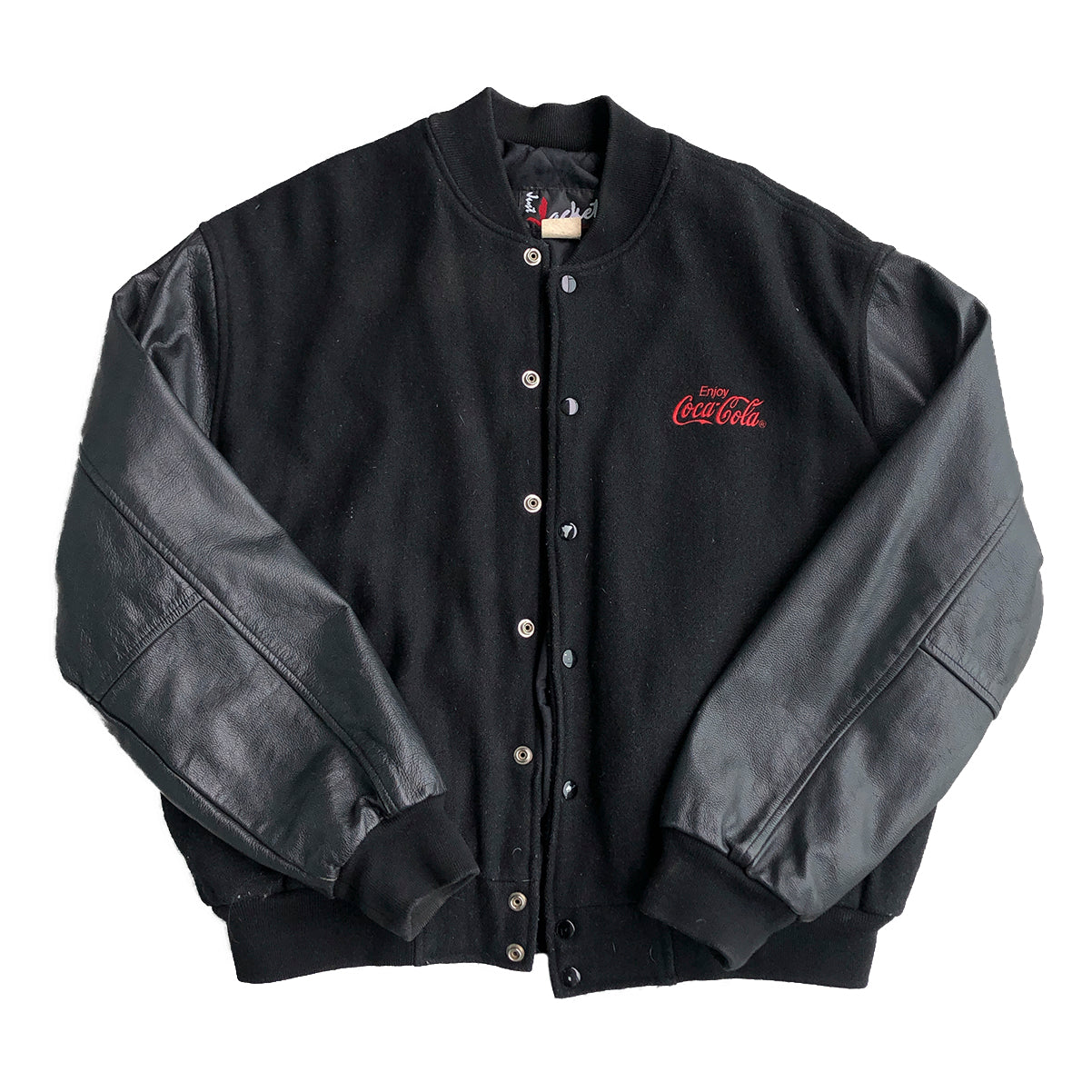 Vintage 90s Coca-Cola Leather Sleeve Wool Varsity Jacket XL Vintage 90s Coca-Cola Leather Sleeve Wool Varsity Jacket XL