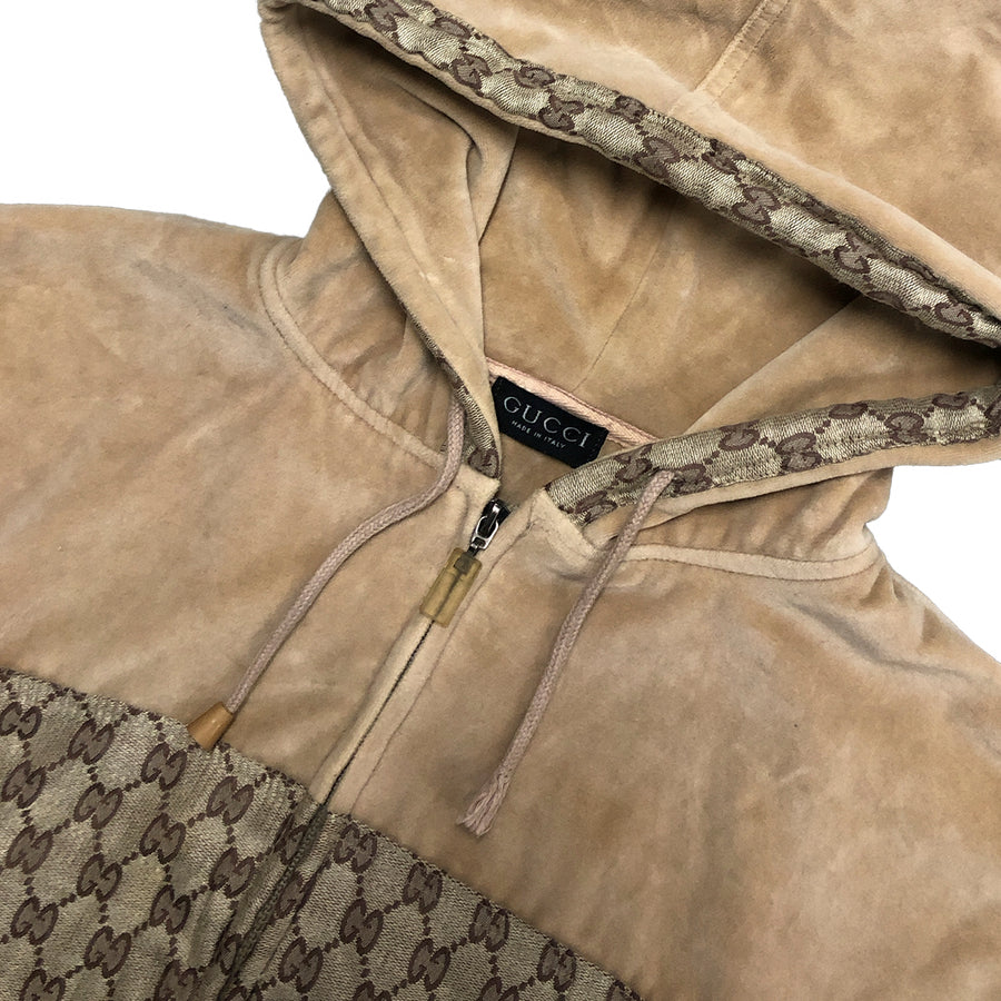 Bootleg Gucci Velour Zip Up Sweater XL