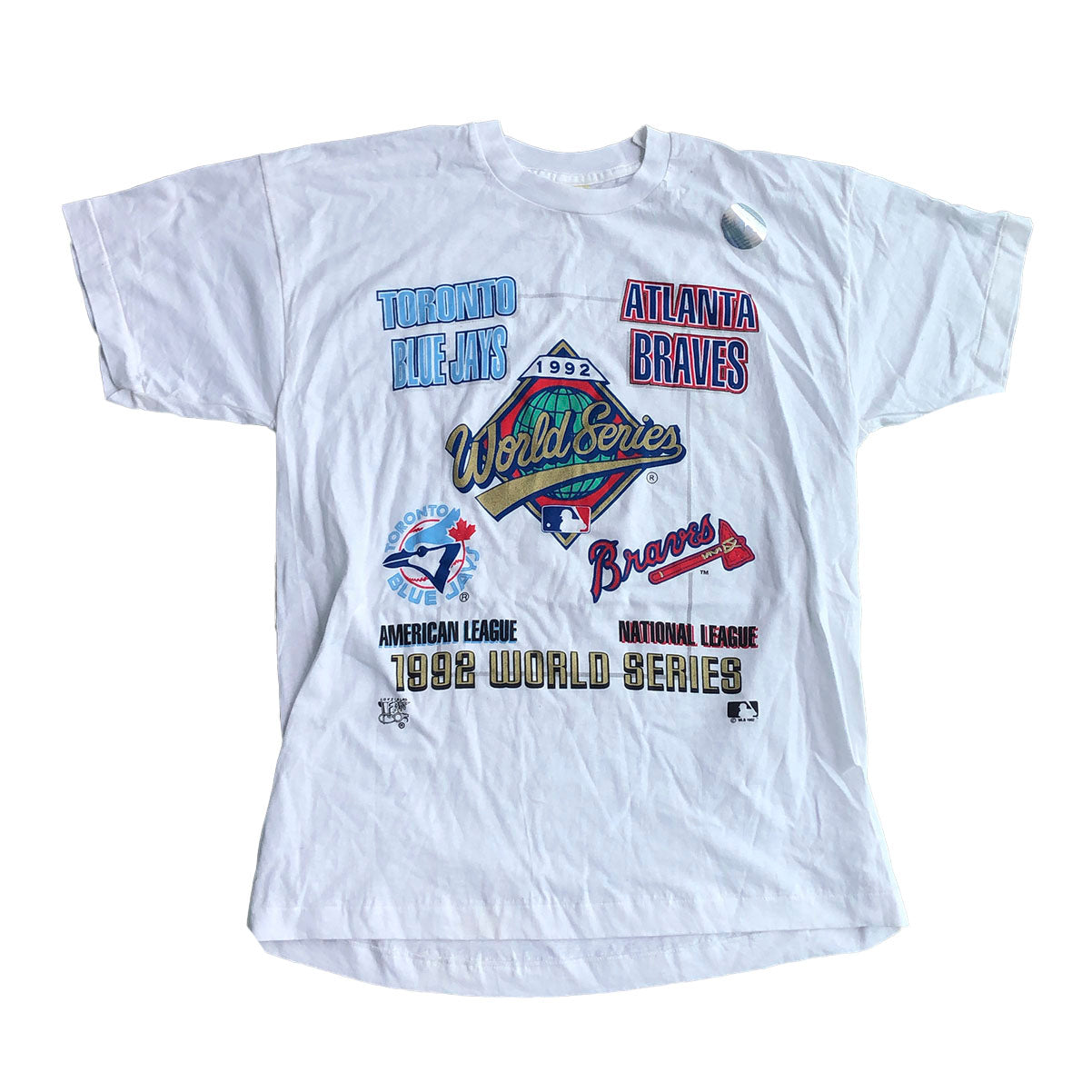 T-Shirt Express, Shirts, Vtg Nwot 992 Toronto Blue Jays Vs Atlanta Braves  World Series Tshirt Mens Xl