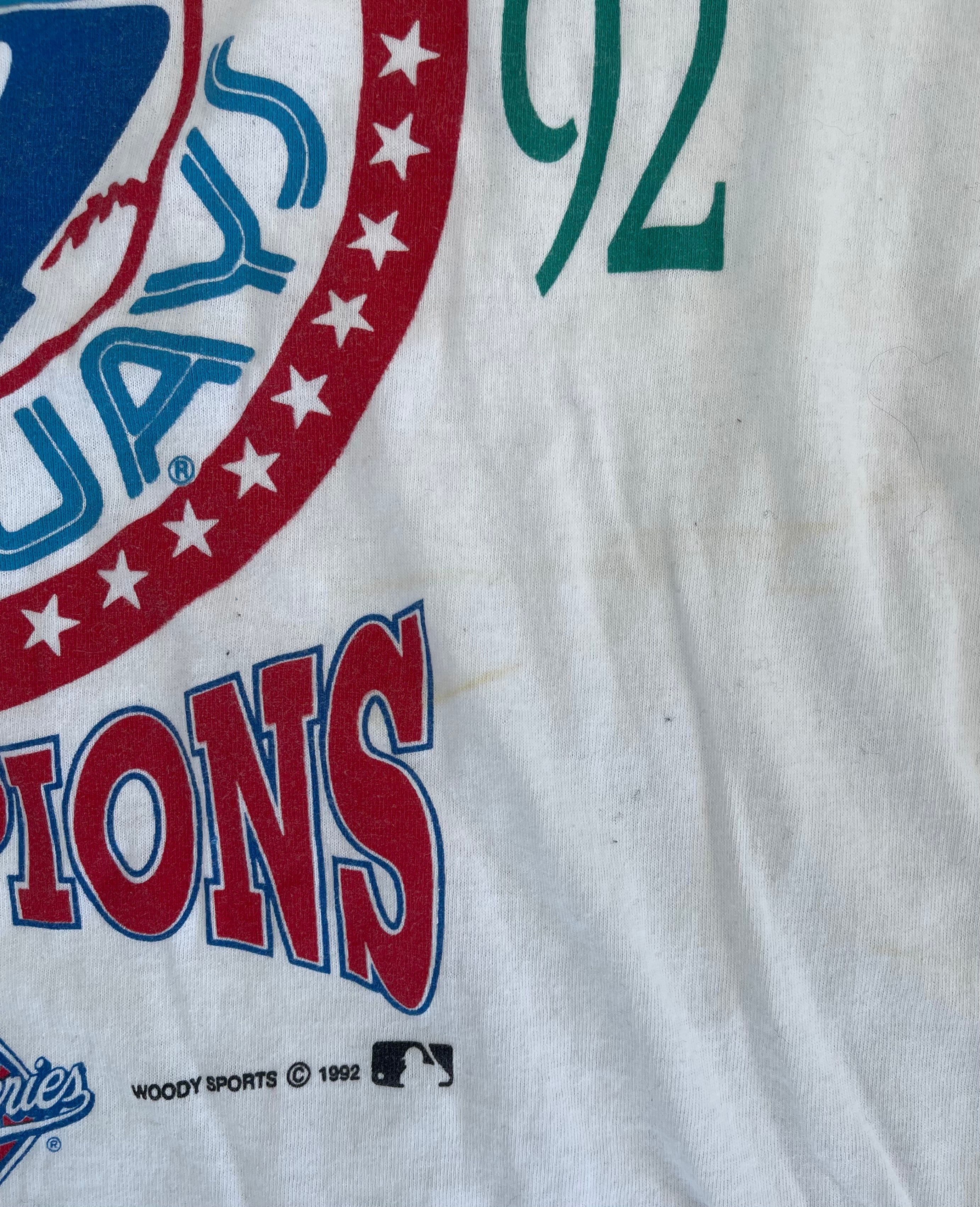 mens vintage 1992 toronto blue jays “world series champions” t