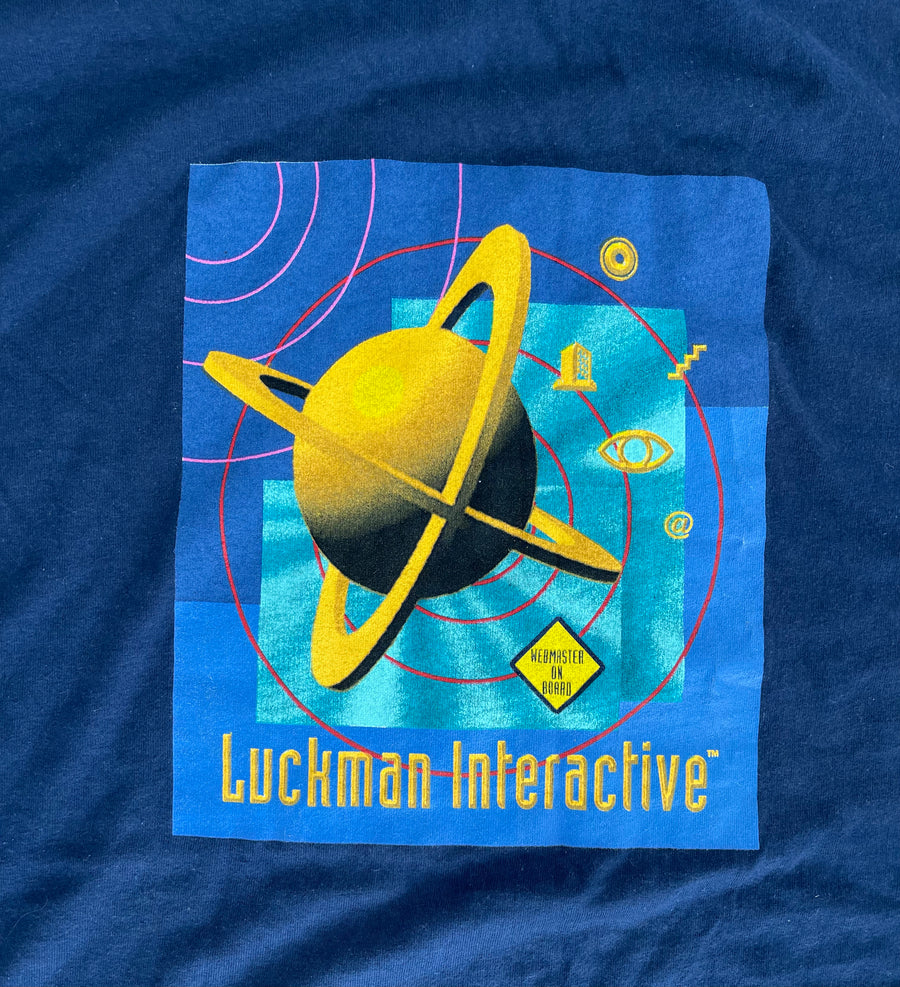 Vintage 90s Luckman Interactive Computer Software Internet Tee XXL