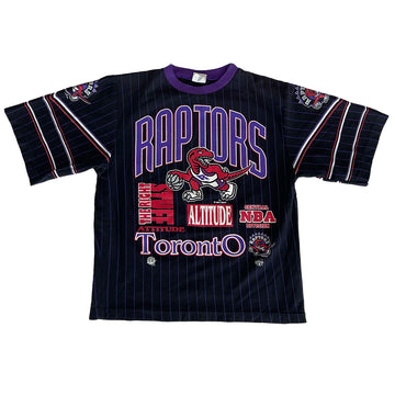 Vintage Ravens 1994 Toronto Raptors Pinstripe Tee Boys XL / Mens XS