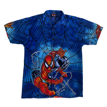 Vintage 2002 Spiderman Button Up Shirt L