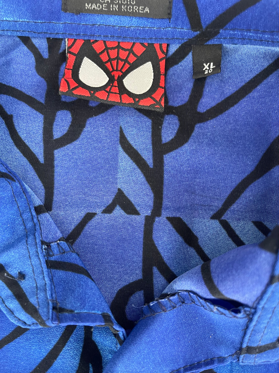 Vintage 2002 Spiderman Button Up Shirt L