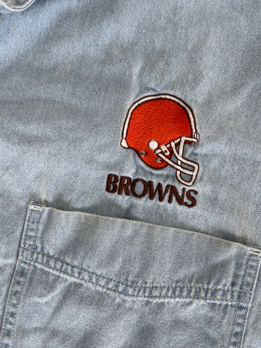 Vintage Denim Cleveland Browns Button Up XL