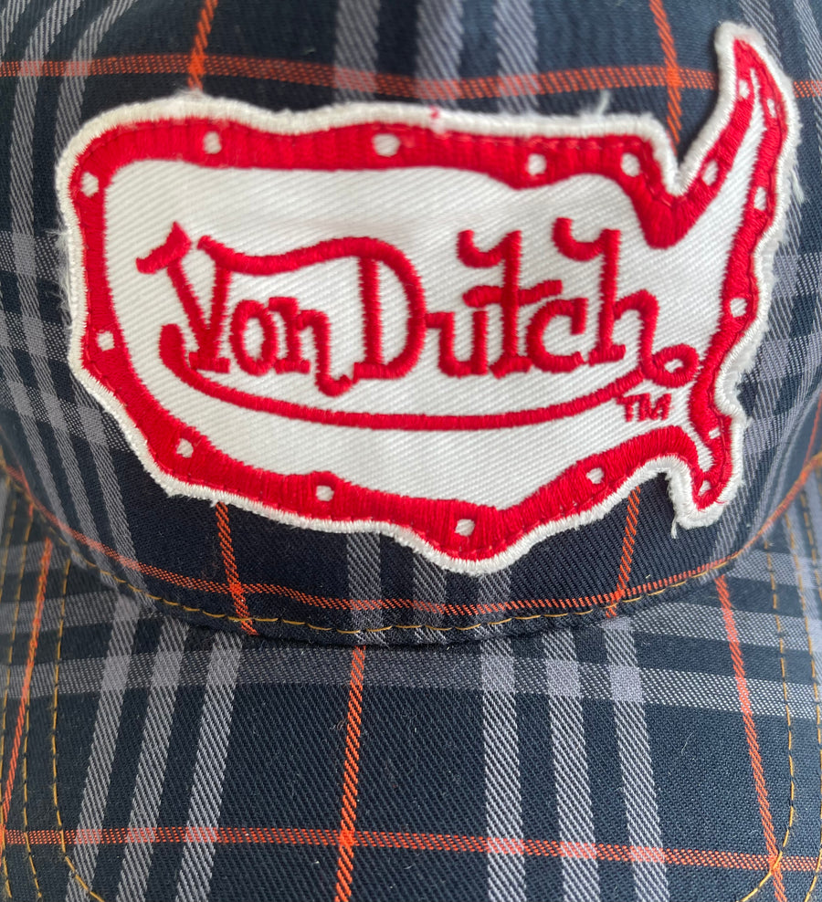 Rare Vintage Y2K 00s USA Von Dutch Plaid Snapback