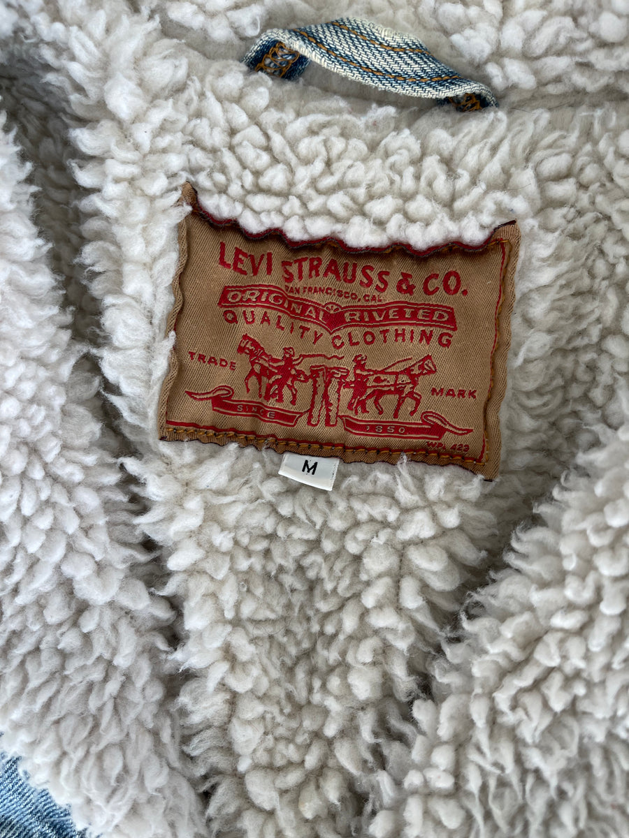 Vintage Sherpa Levis Denim Jacket M