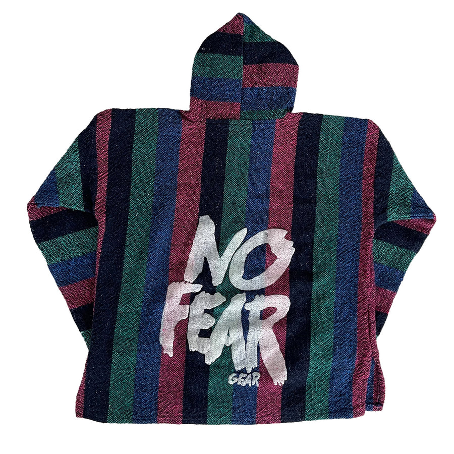 Vintage 90s No Fear Gear Poncho Hoodie XL