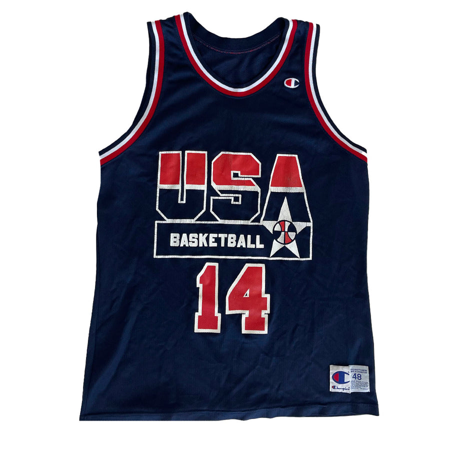 Vintage Champion Team USA Basketball Alonzo Mourning Jersey XL