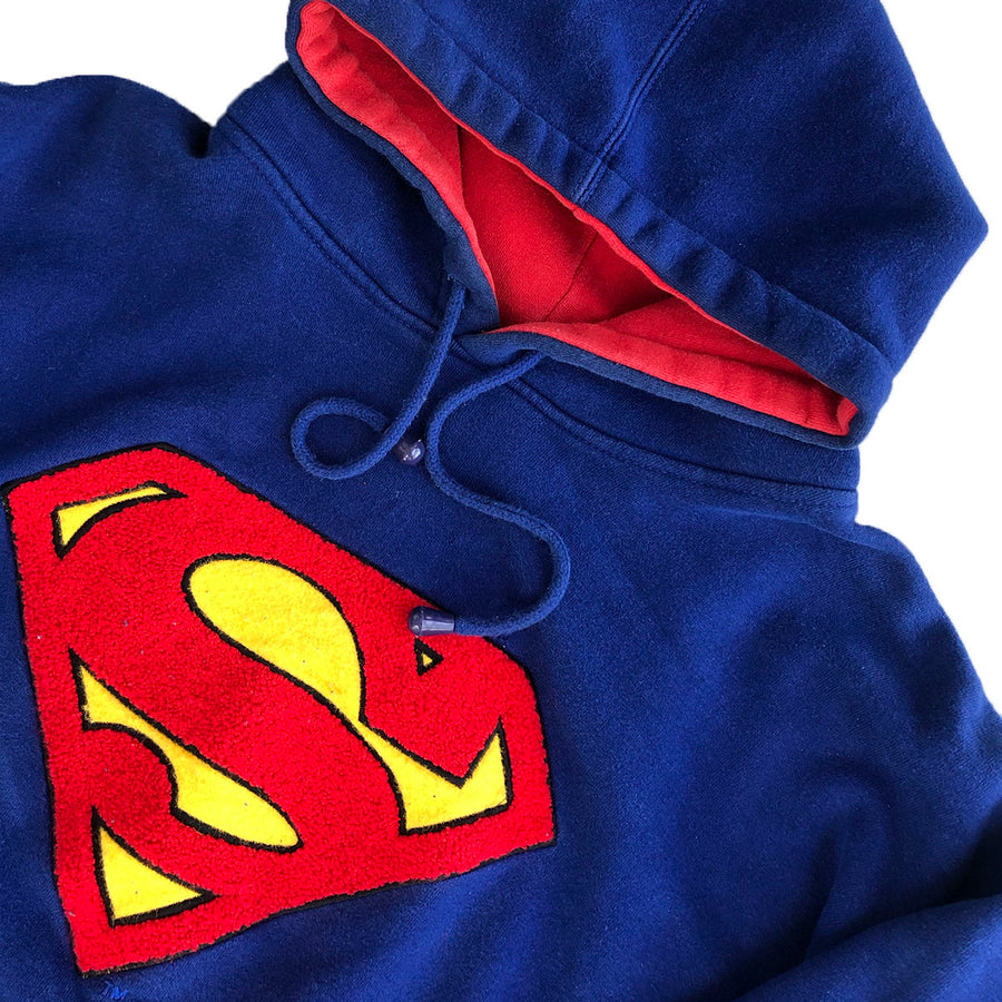 2001 Warner Bros Superman Pullover Hoodie Sweater L