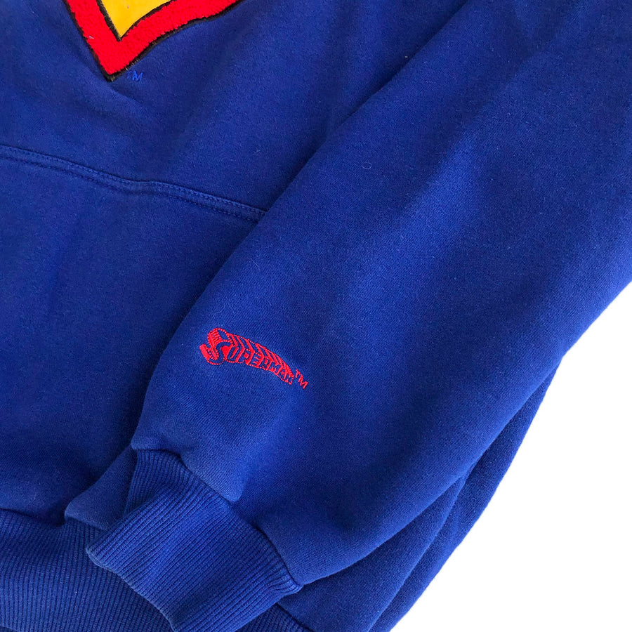 2001 Warner Bros Superman Pullover Hoodie Sweater L