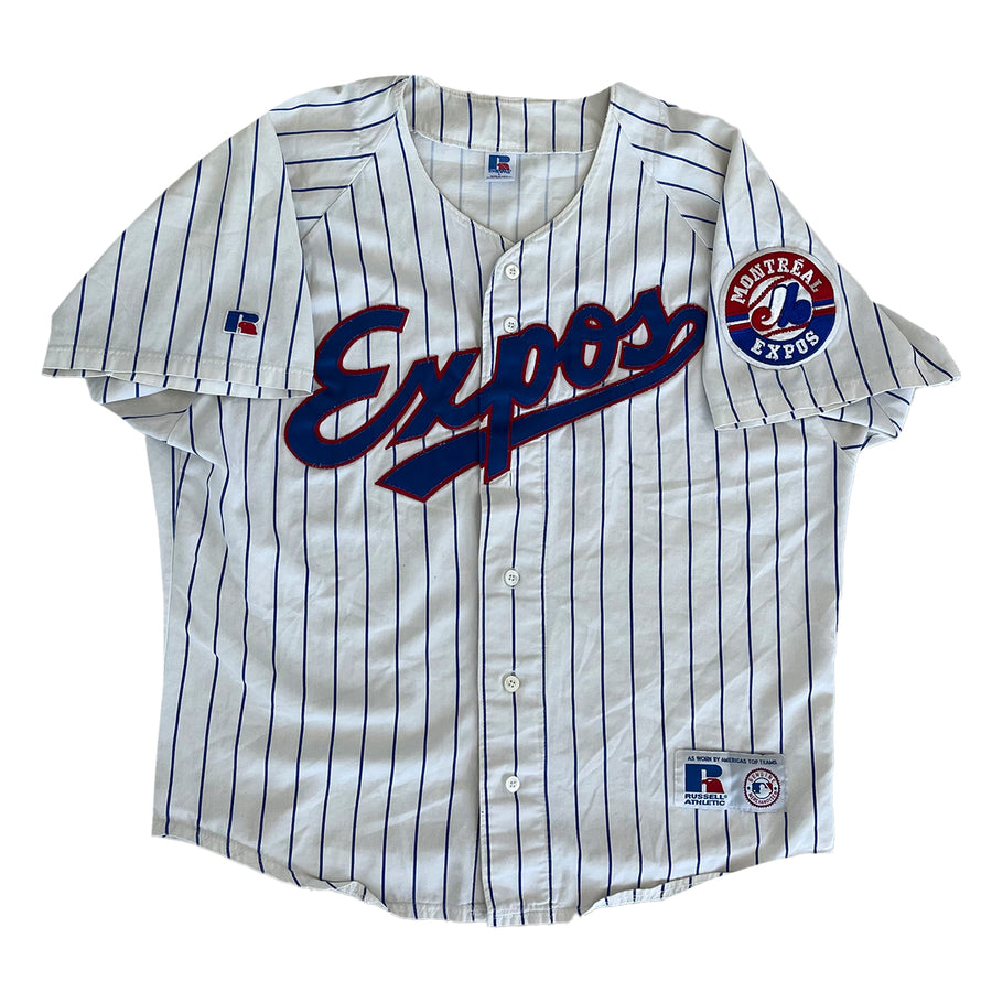 Vintage Russell Athletic Montreal Expos Pinstripe Jersey L