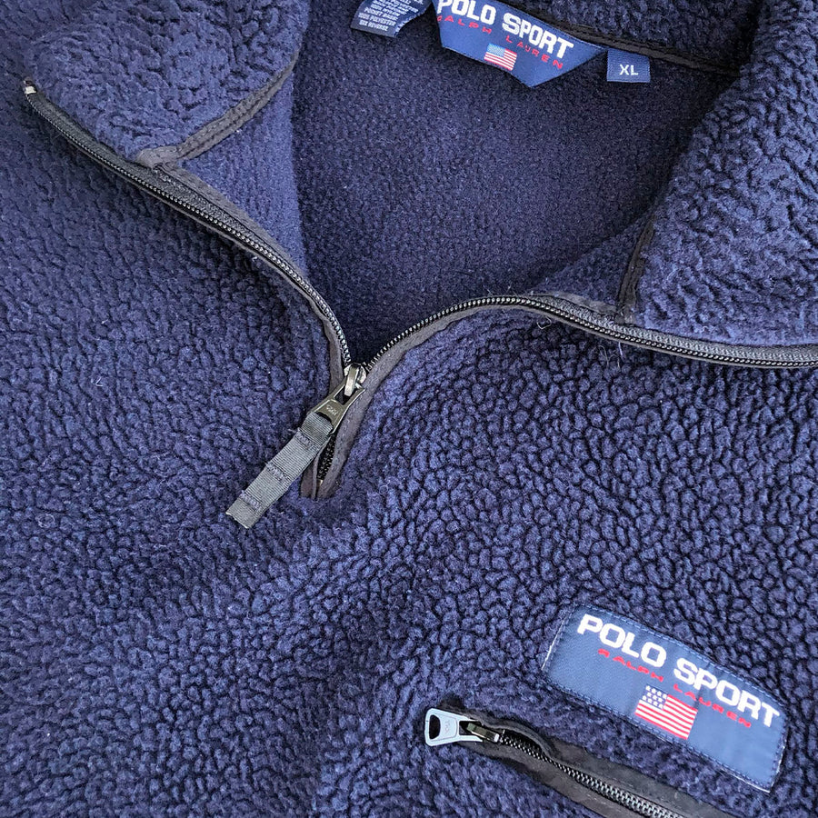 Vintage Polo Sport Fleece Half Zip Jacket XL