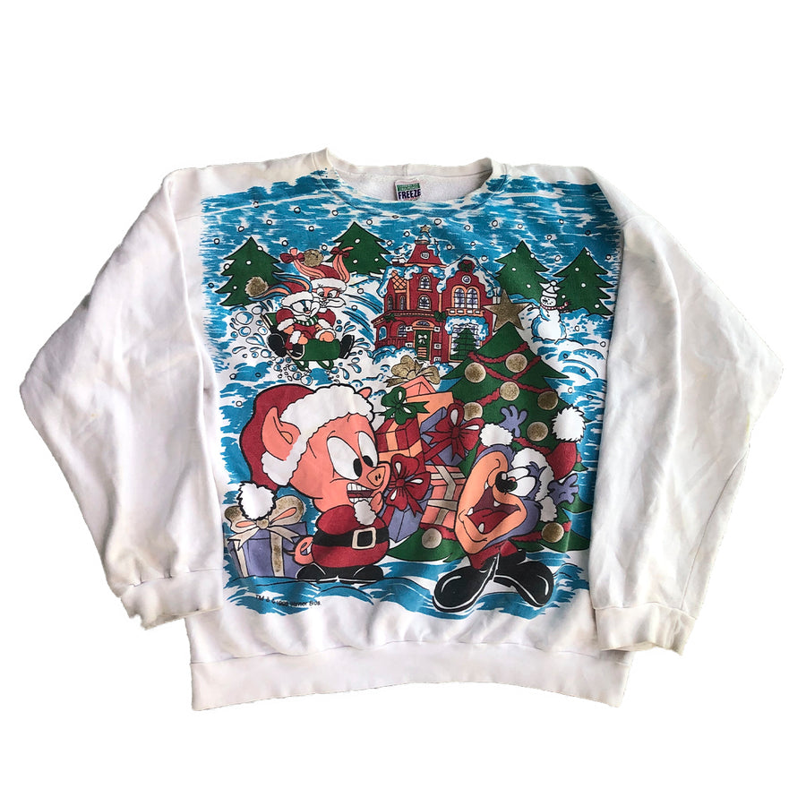 Vintage 1993 Warner Bros Christmas Crewneck Sweater XL