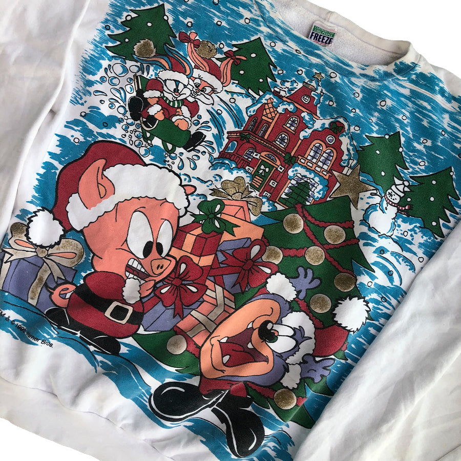 Vintage 1993 Warner Bros Christmas Crewneck Sweater XL