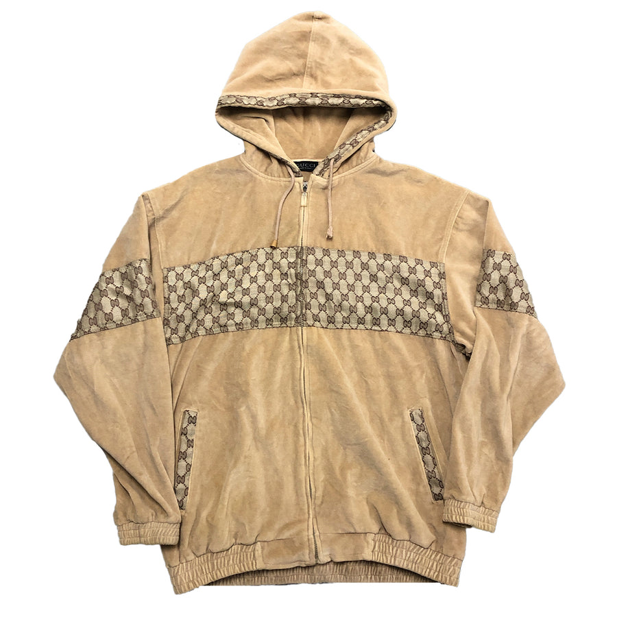 Bootleg Gucci Velour Zip Up Sweater XL