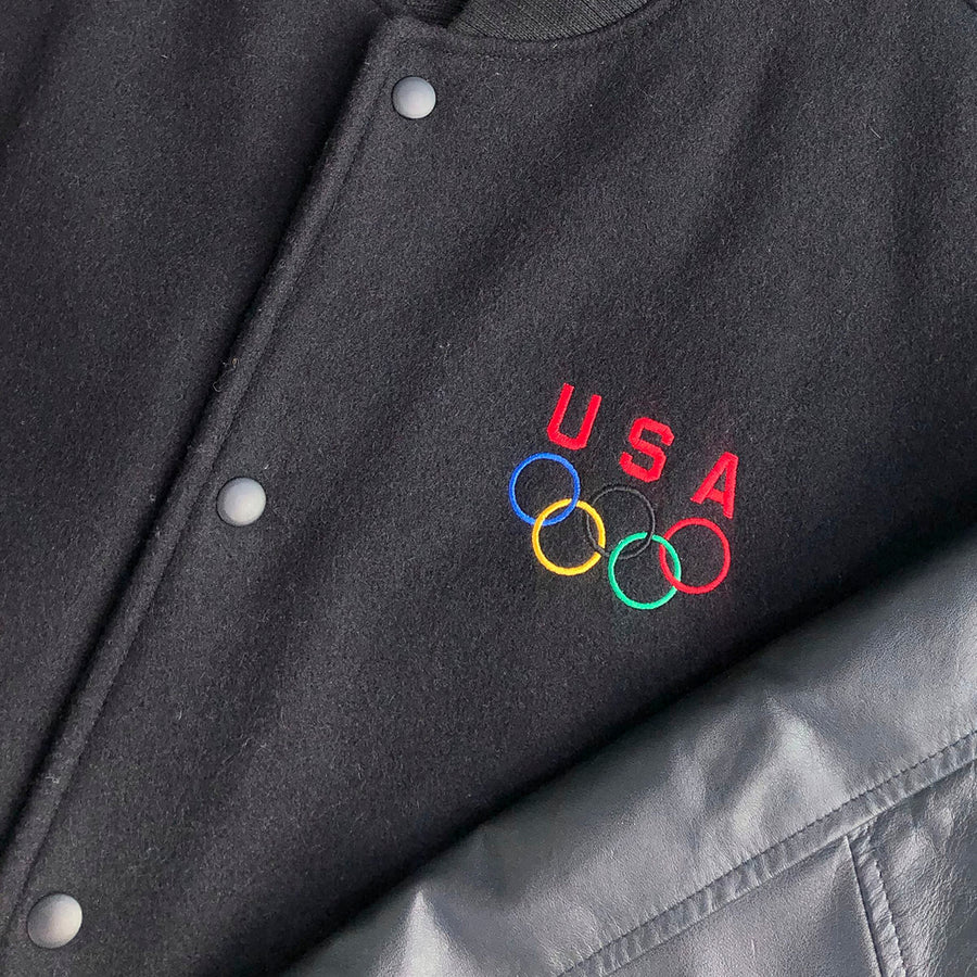 Vintage 1990s Wool Leather USA Olympics Jacket M/L