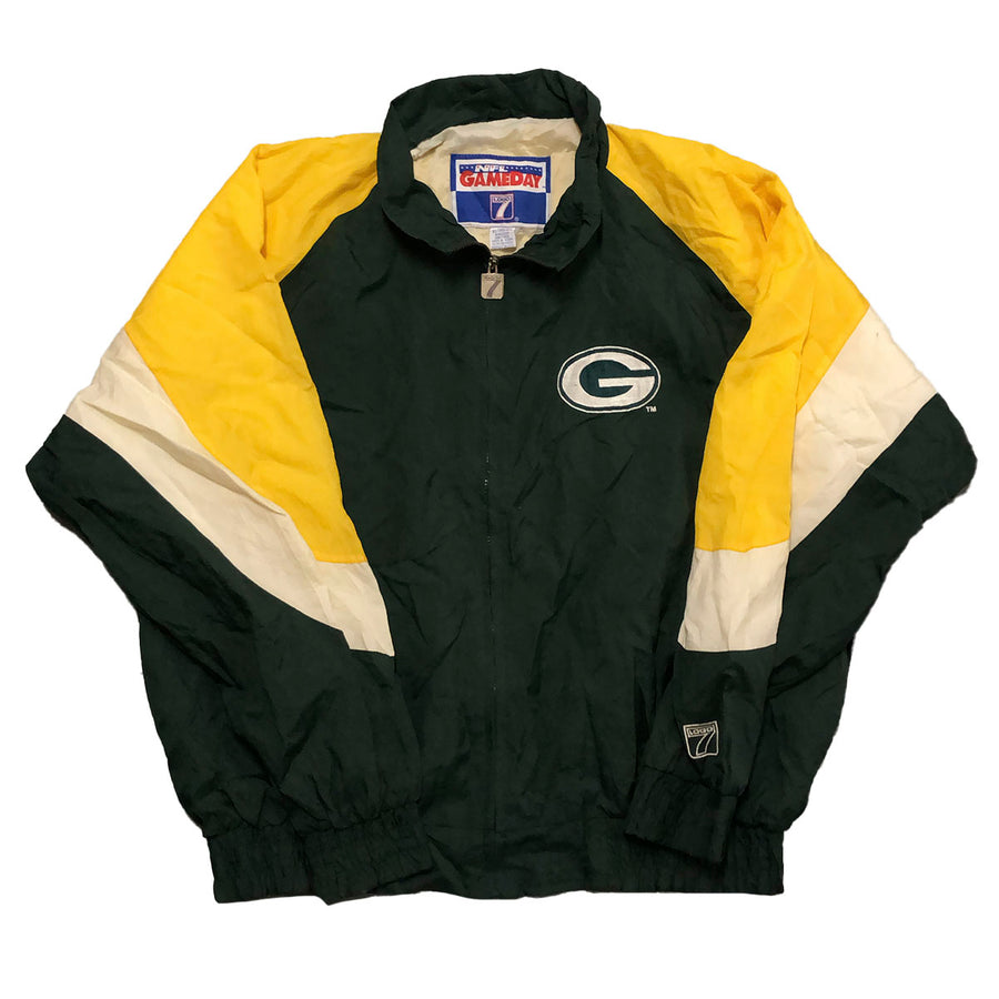 Vintage Logo 7 Green Bay Packers Windbreaker Jacket XL