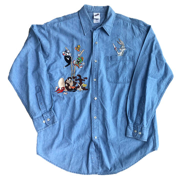 Vintage Looney Tunes Button Up M