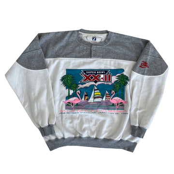 Vintage 1989 Miami Florida Super Bowl Sweater XL