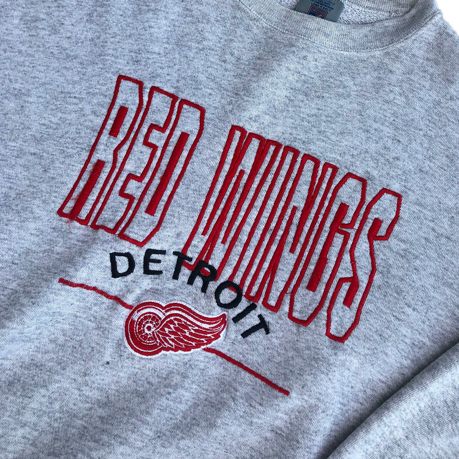 Vintage Logo 7 Detroit Redwings Crewneck Sweater XL