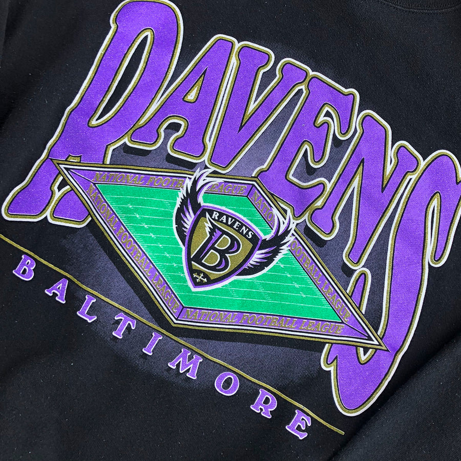 Vintage Logo 7 Baltimore Ravens Crewneck Sweater XL