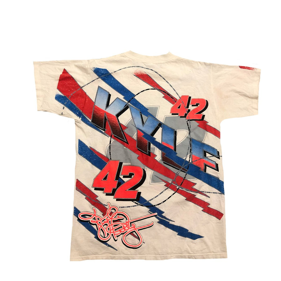Vintage 90s Kyle Petty Nascar All Over Print Racing Tee M