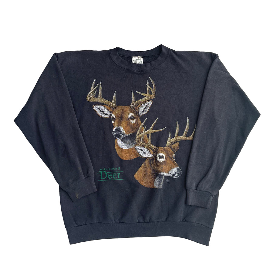 Vintage Nature Deer Crewneck Sweater L