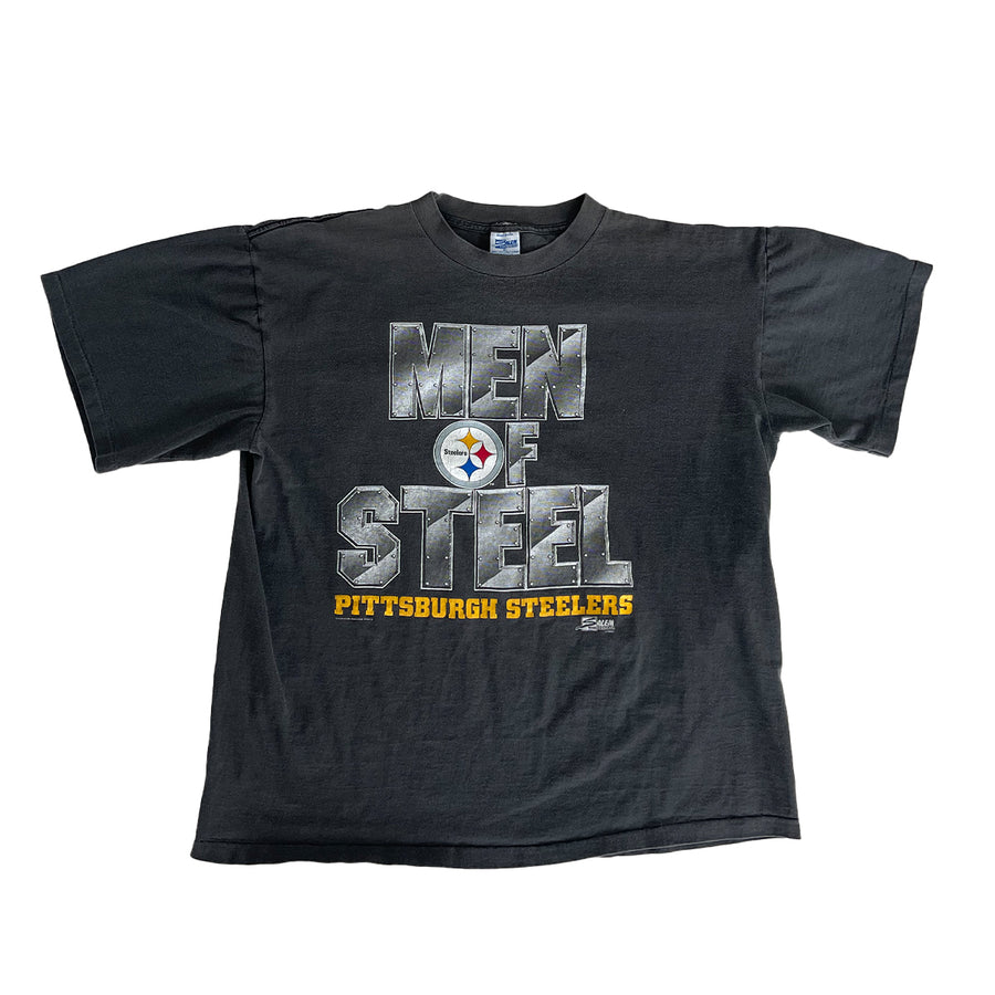 Vintage 1990 Pittsburgh Steelers Men Of Steel Salem Tee XL