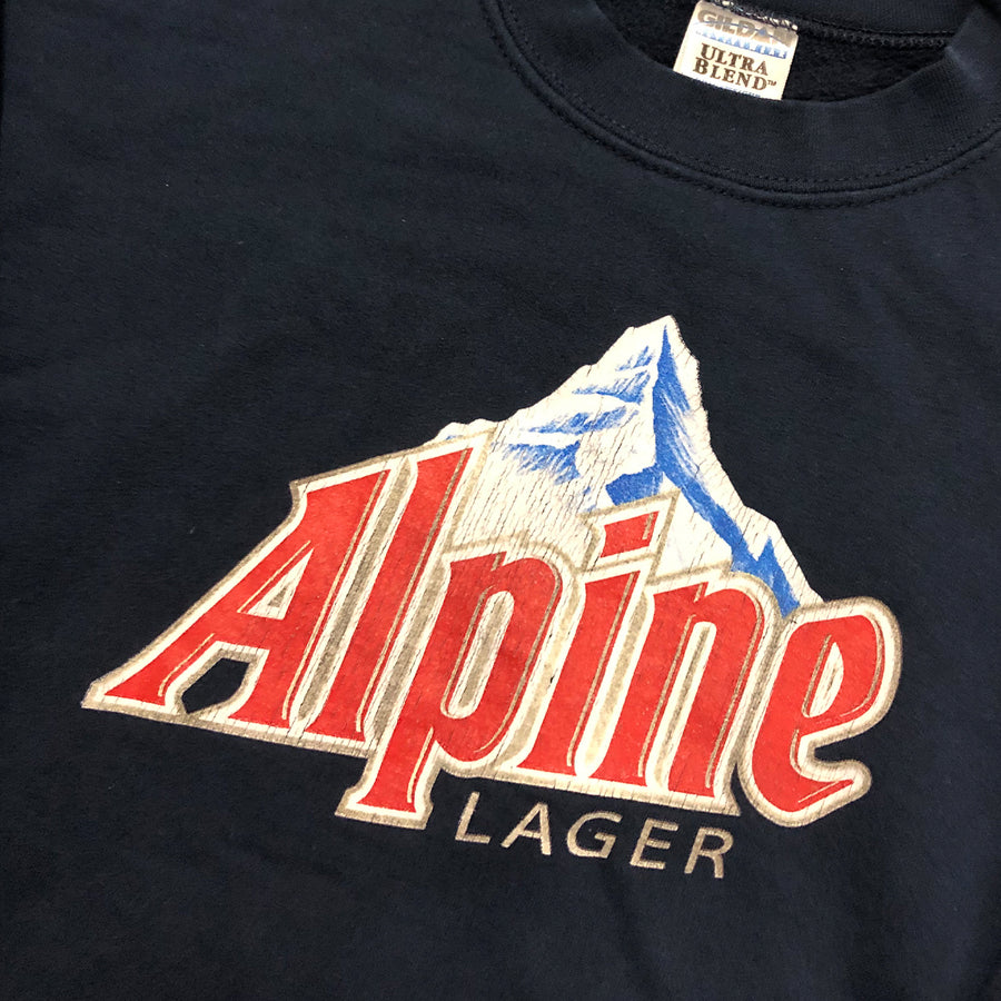 Vintage 90s Alpine Lager Beer Crewneck Sweater M