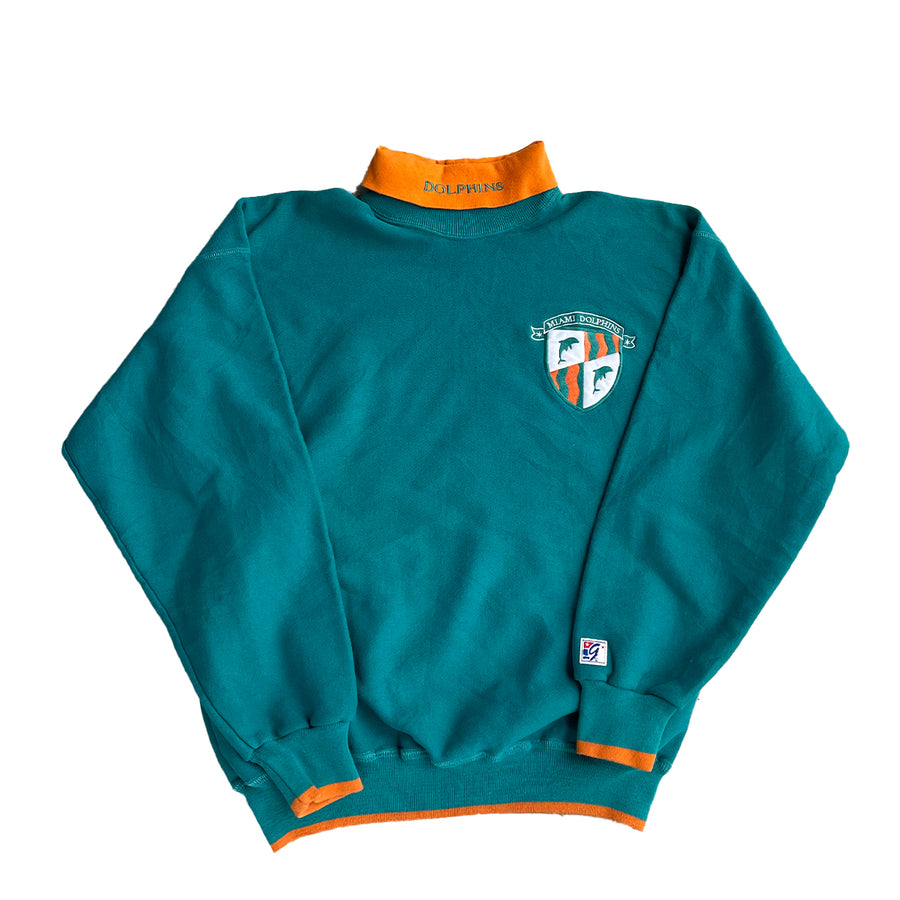 Vintage 90s NFL Miami Dolphins Turtleneck Sweater L