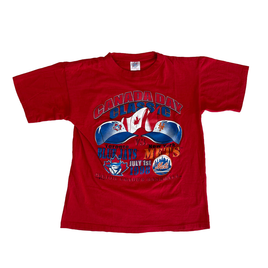 Vintage 1998 Canada Day Classic July 1st Toronto Blue Jays vs. New York Mets Tee M