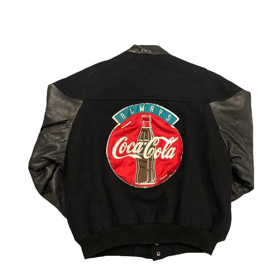 Rare Vintage 1990s Coca-Cola Genuine Wool/Leather Jacket L