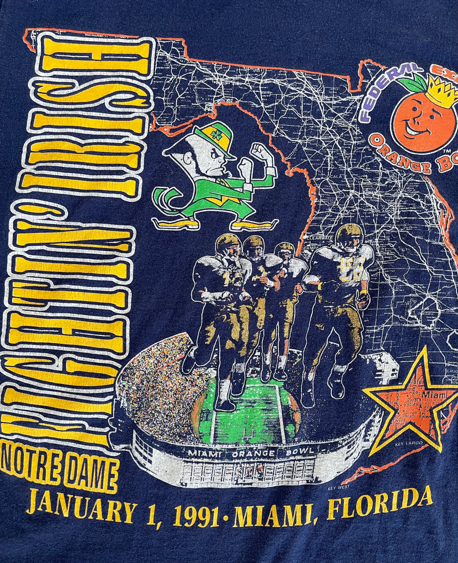 Vintage 1991 Notre Dame Fightin Irish Tee L