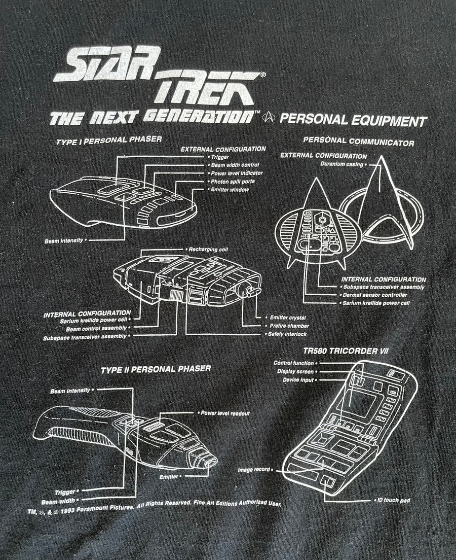 Vintage 1993 Star Trek Equipment Tee XL