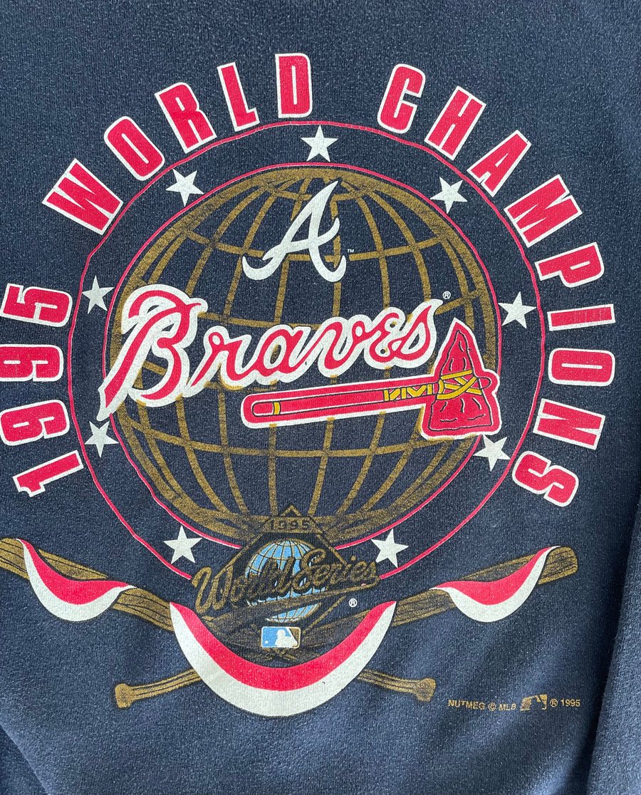 Vintage 1995 World Champions Atlanta Braves Crewneck Sweater XL
