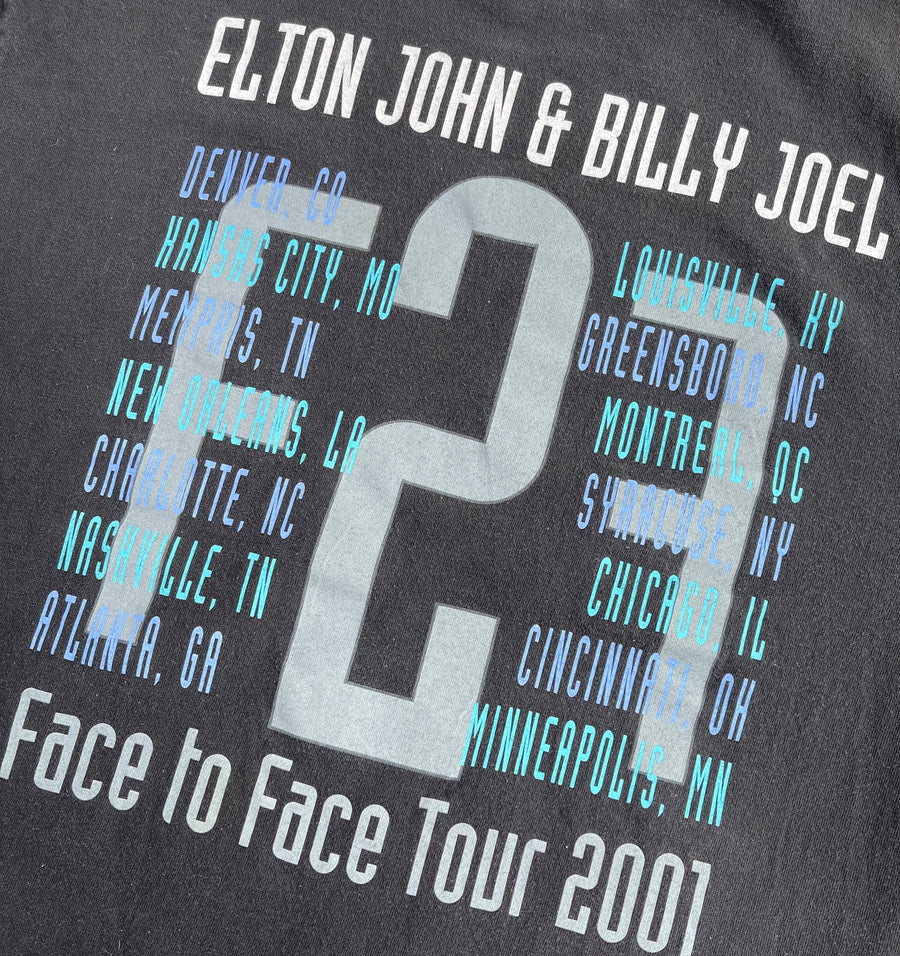 Vintage 2001 Billy Joel & Elton Jonh Face to Face Tour Tee L