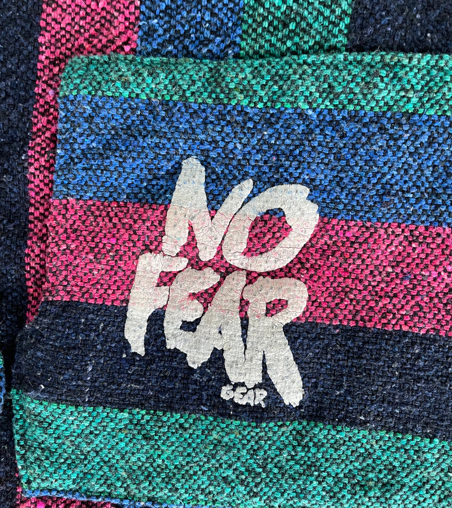 Vintage 90s No Fear Gear Poncho Hoodie XL