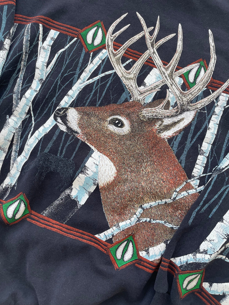 Vintage Deer Crewneck Sweater L