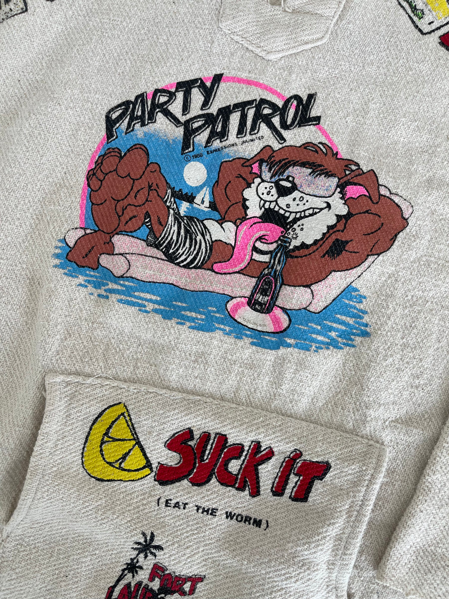 Vintage 1988 Party Patrol Poncho Hoodie XL