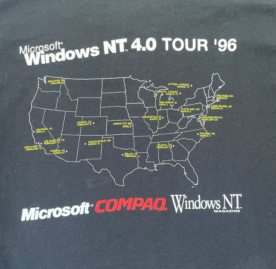 Vintage 1996 Microsoft Windows NT. 4.0 Tour Tee XL