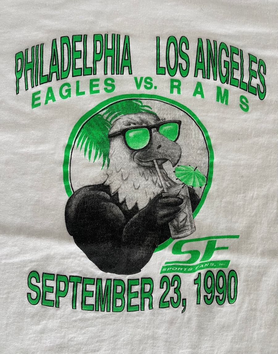 Vintage 1990s Philadelphia Eagles vs. Los Angeles Rams Tee XL