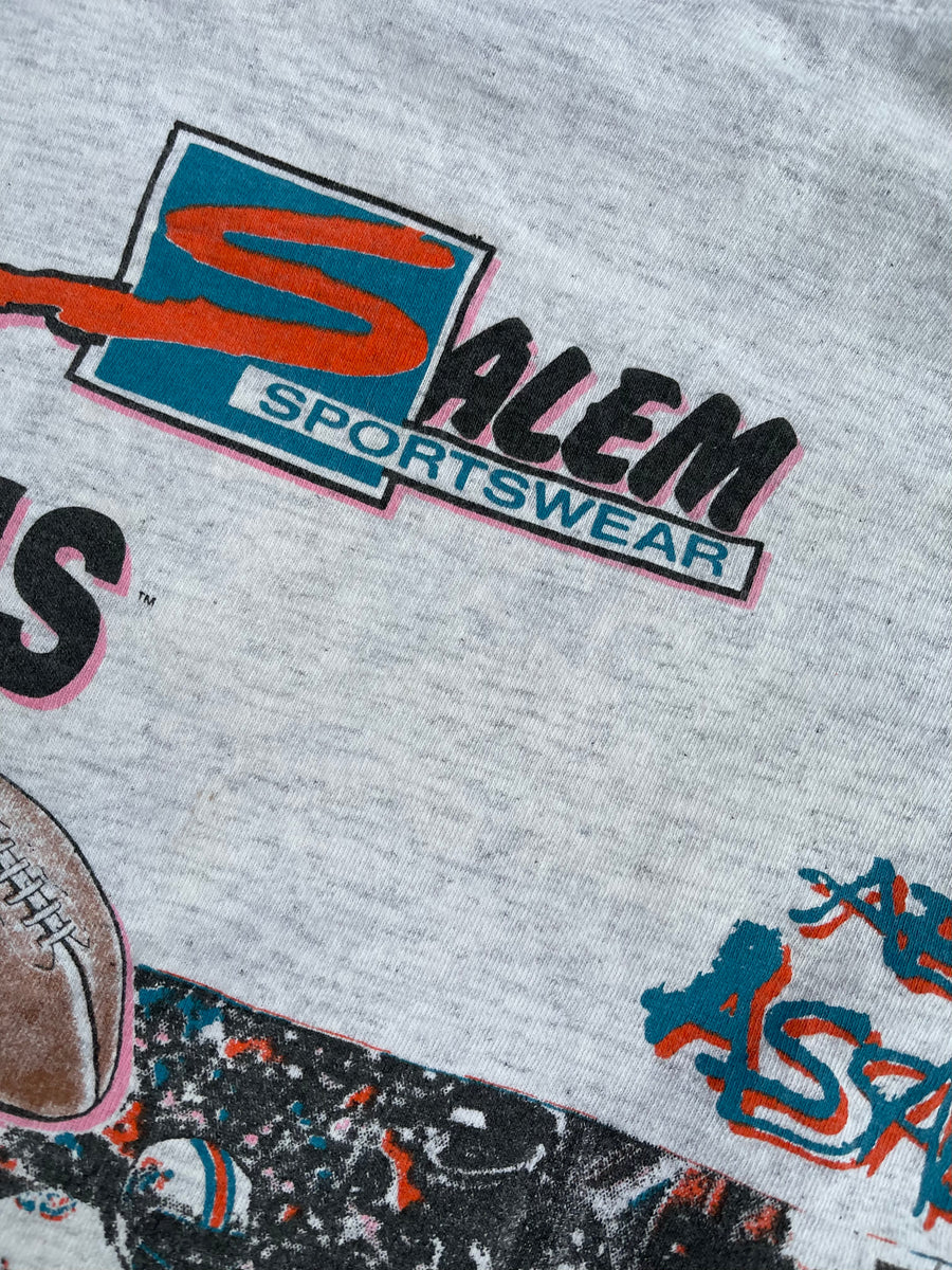 Vintage 90s Salem Sportswear Miami Dolphins All Over Print Tee L/XL