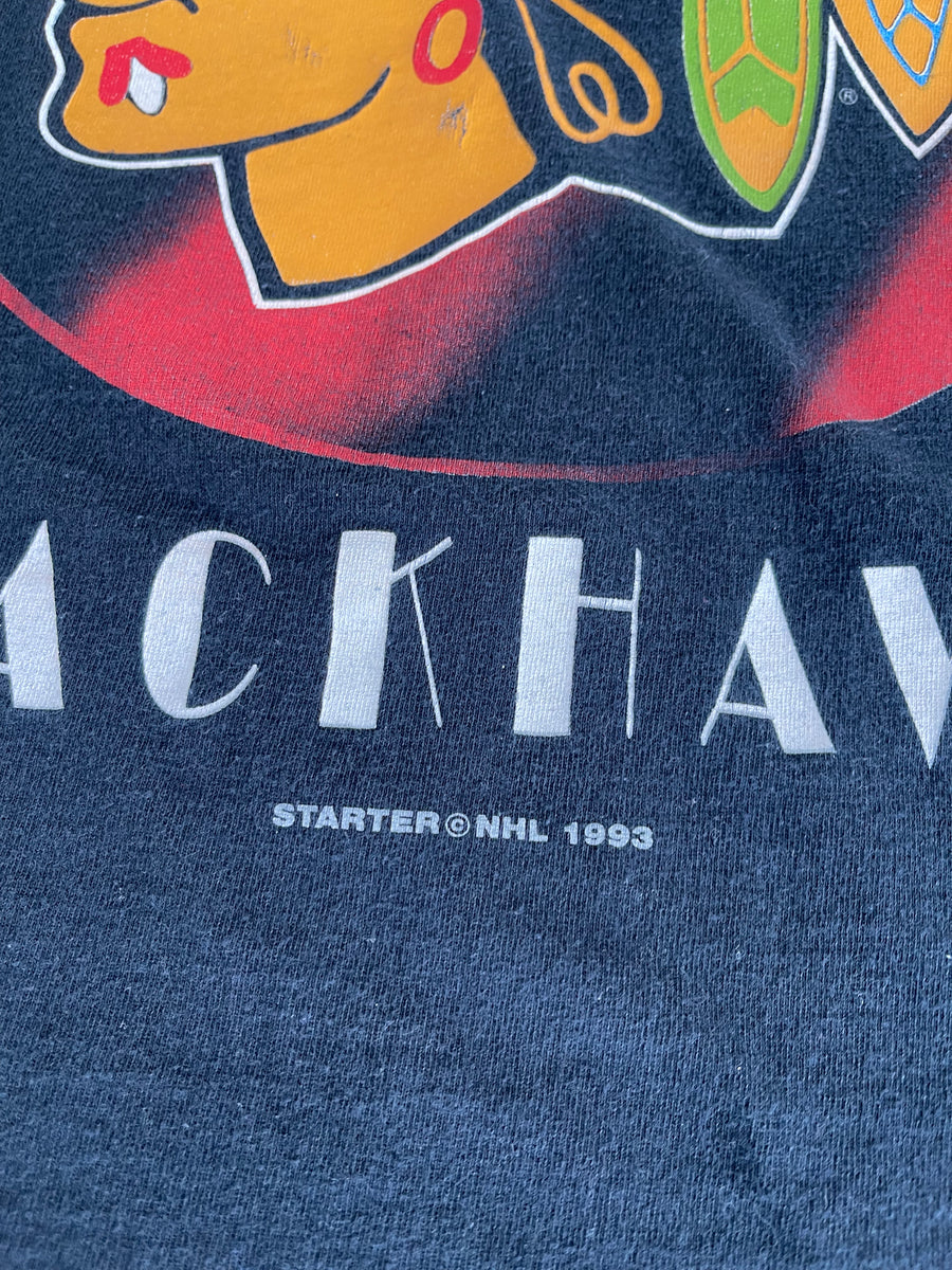 Vintage 1993 Starter Chicago Blackhawks Tee L