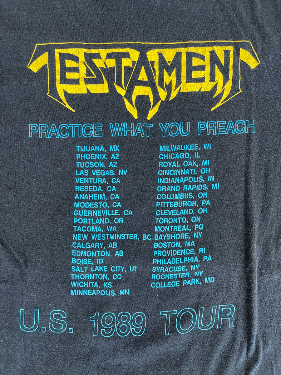 Vintage 1989 Practice What You Preach Testament Intro The Pit Tee XL