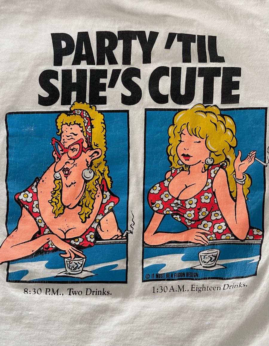 Vintage 'Party Til She Cute' Tee XL