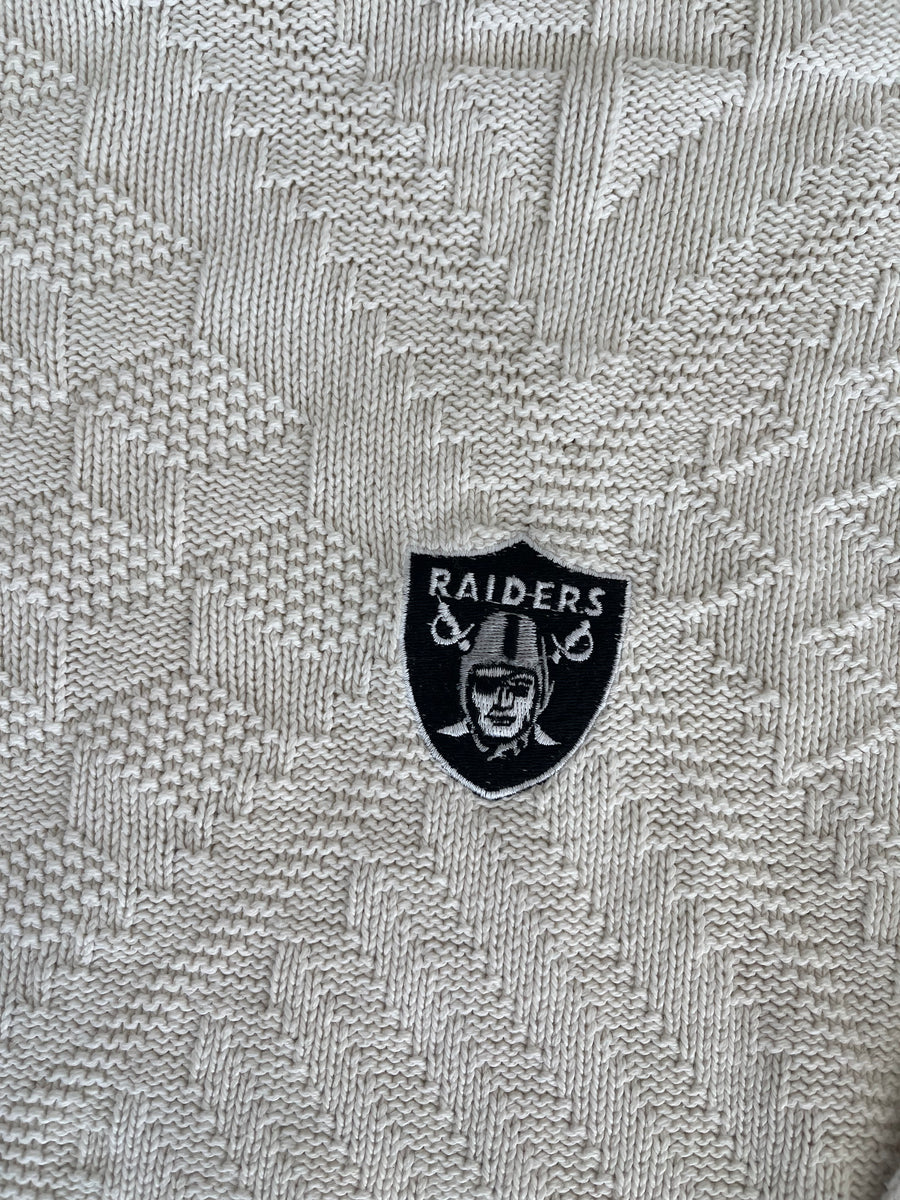 Rare Vintage Los Angeles Raiders Knit Nutmeg Sweater L