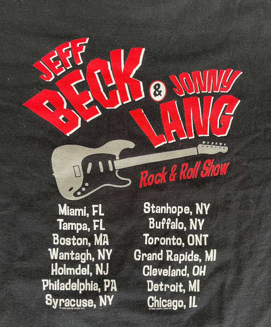 Vintage 1999 Jeff Beck & Johnny Lang One Night Only Tee L