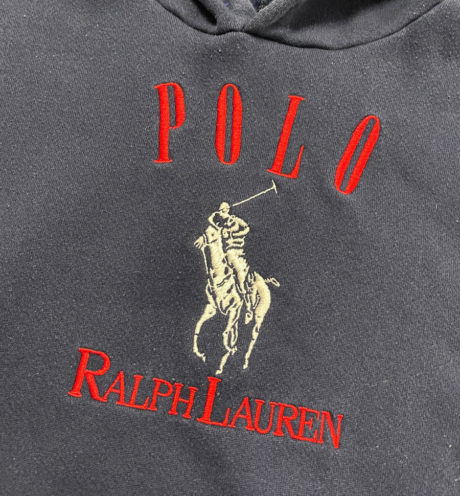 Vintage Womens Polo Ralph Lauren Crop Top Hoodie L