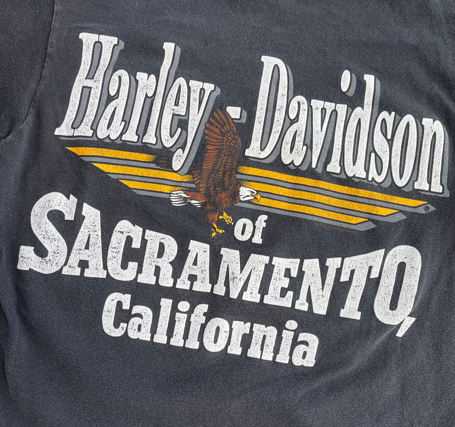 Vintage 1994 Harley Davidson Ride With The Wind Sacramento California Tee S